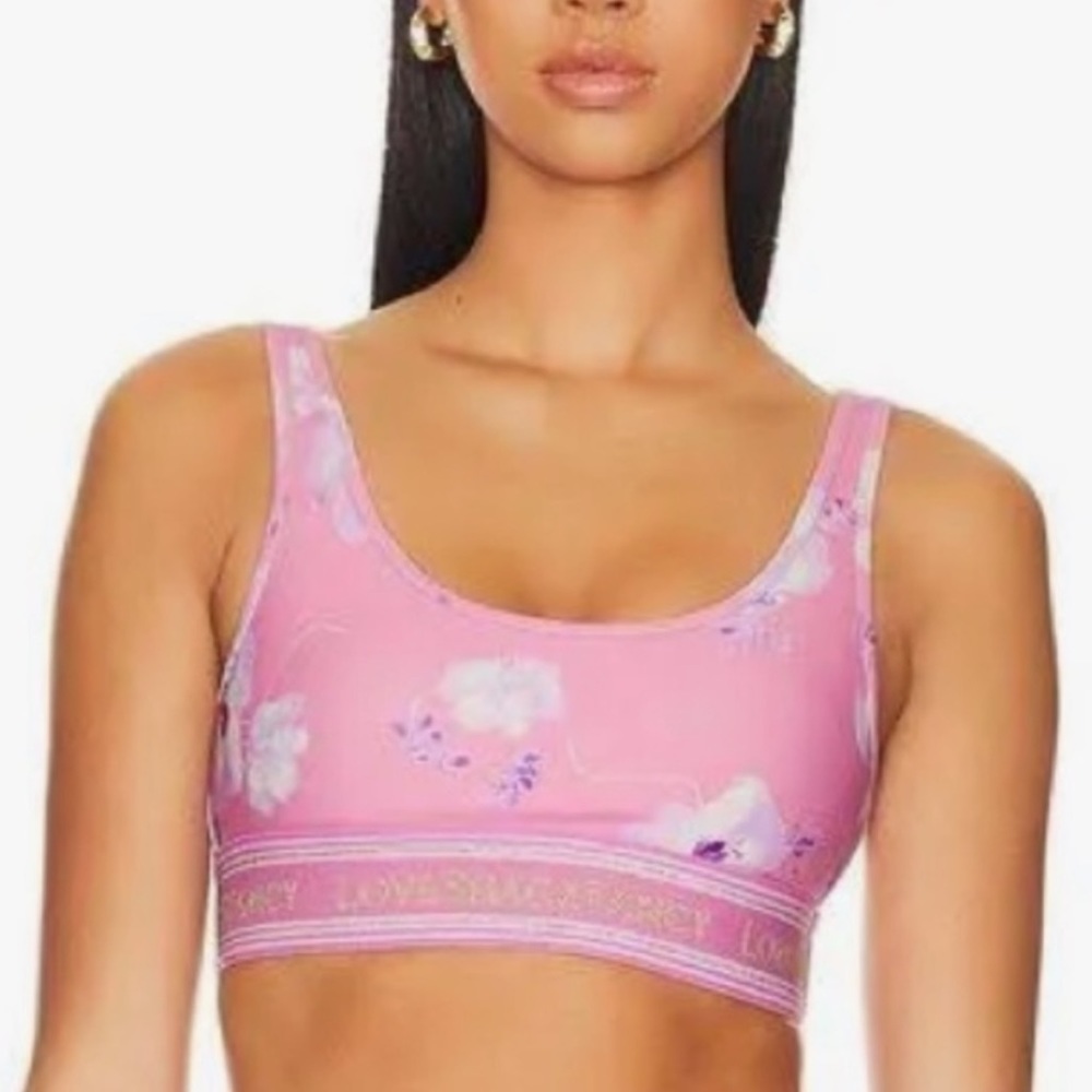 LoveShackFancy Pink Sports Bra Intimates & Sleepwear